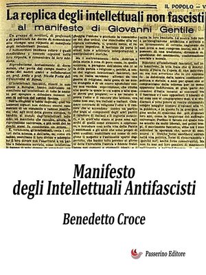 cover image of Manifesto degli intellettuali antifascisti